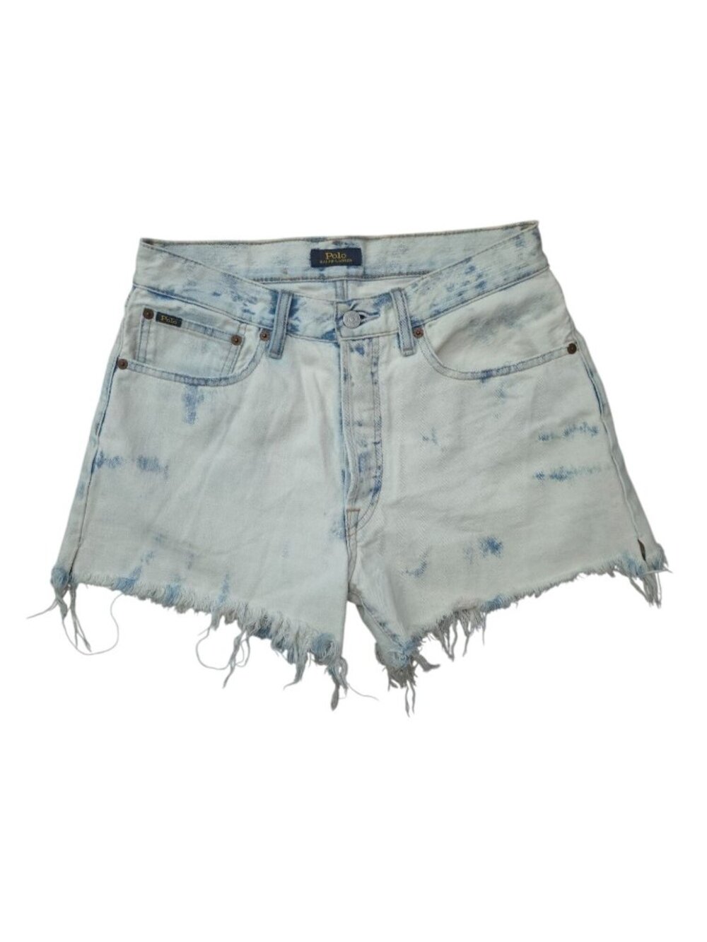 Polo Ralph Lauren THE BRIGHTON BOYFRIEND Tie-Dye Denim Button-Fly Shorts Sz 26
